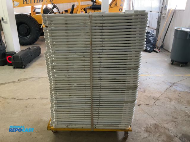 Lot 2-60742 - 50 Metal Folding Chairs W/ metal rolling rack