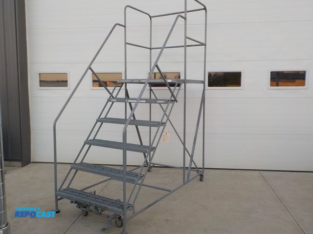 Lot 2-34131 - Cotterman Model Easy50 safety ladder. 800 pound capacity. Two person. Rolling castors. Work platform...