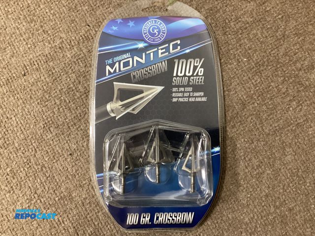 Lot 2-62882 - New Original Montec crossbow broadheads. For use on crossbow. 100% solid steel. 100% spin tested, re...