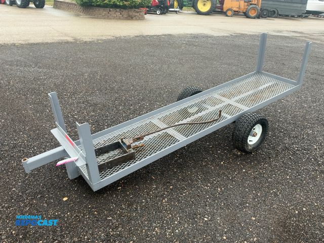 Lot 2-20023 - Blueberry Lug Cart, 24” wide x 9’ long inside dimension, expanded steel deck, 4-lug axle with new 16...