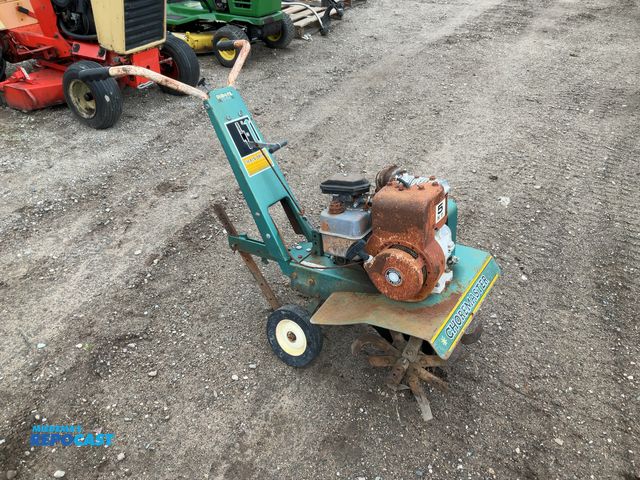 Lot 2-94905 - choremaster walk behind garden roto-tiller. has a 5 horsepower tecumseh motor. chain drive dual tine...