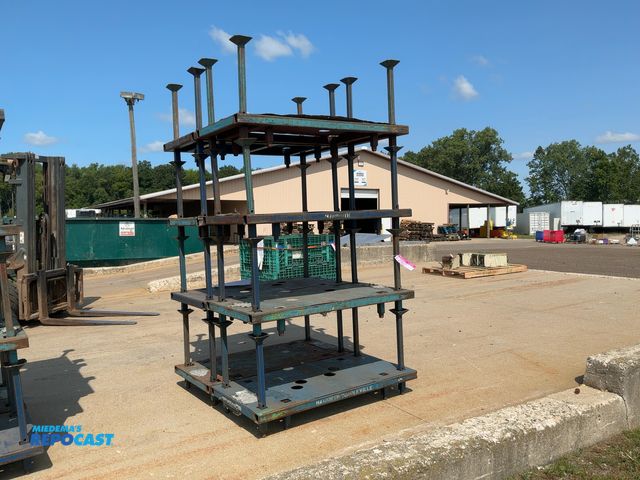 Lot 2-20627 - (8) Stackable Metal Skids, have removable 16" tall posts, 47-1/2"x25"