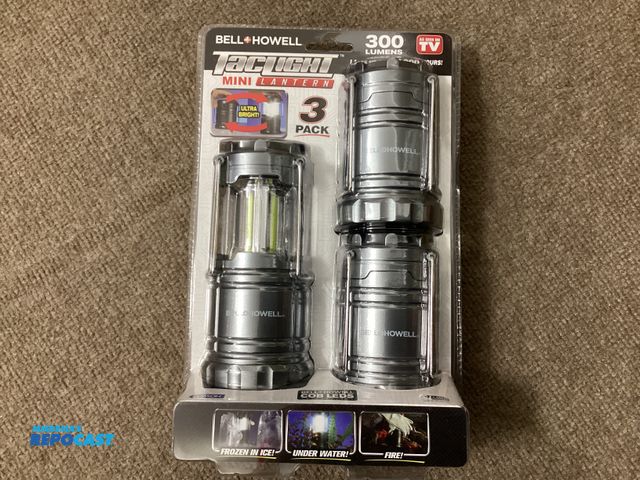 Lot 2-76420 - New BELL+HOWELL TACLIGHT MINI LANTERNS. 3 pack. 300 lumens, as seen on TV.