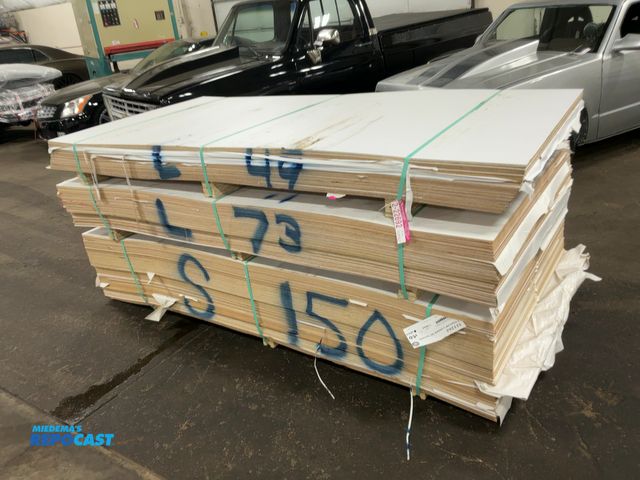 Lot 2-22692 - Stack of Plywood Paneling for RVs and More, have laminate finish on one side, different style lamina...