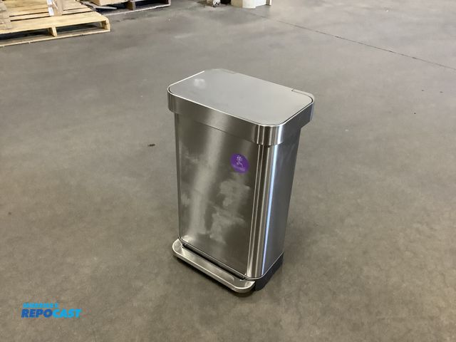 Lot 2-99145 - Simplehuman 45L stainless foot pedal garbage can