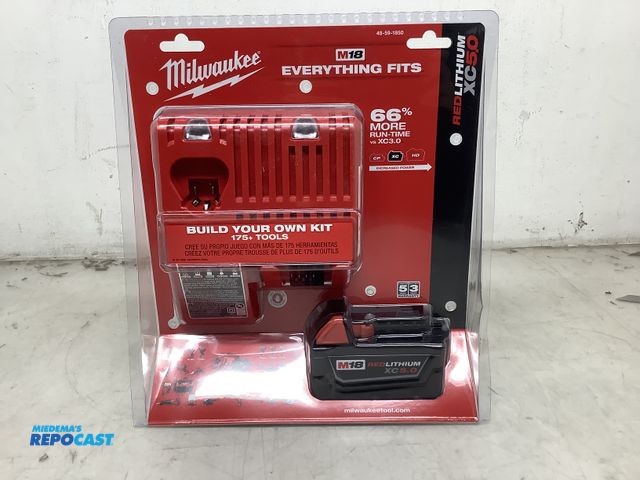 Lot 2-25874 - Milwaukee Build your own tool kit comes with red lithium 5.0 AH battery pack