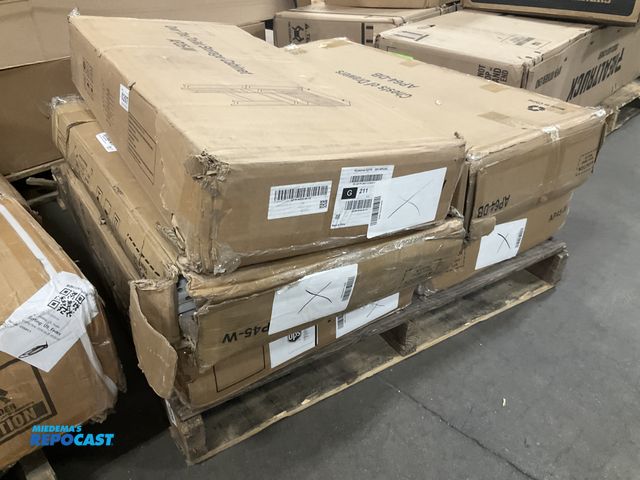 Lot 2-96629 - Skid lot of (5) cabinets and over the toilet storage cabinets and chests of drawers unassembled may ...