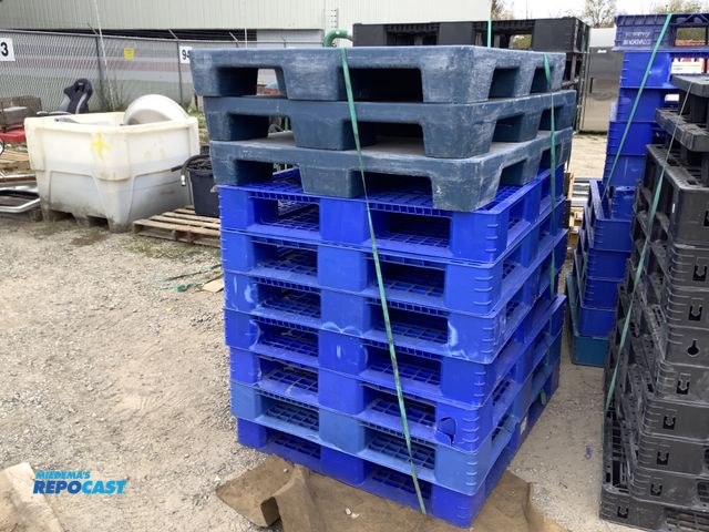 Lot 2-69110 - Lot of (10) 48” plastic pallets, two styles