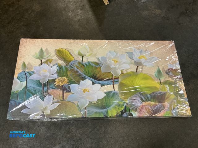 Lot 2-93809 - 58”x29”x1” decorative flower canvas
