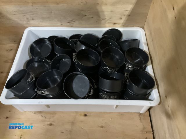 Lot 2-55050 - Lot of (53) 4” spring form cake pans (2” depth) also includes approx. (41) additional bottom inserts...