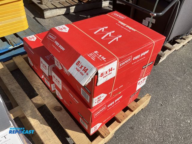 Lot 2-75123 - Lot of (3) cases of staples 8.5"x14" Legal copy paper, new condition - 5000 sheets per box