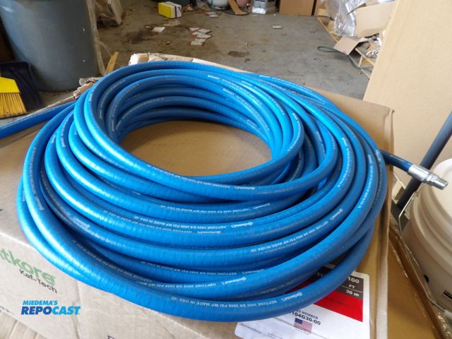 Lot 2-53347 - New Continental Pressure Washer Hose:
3/8 in In 100 ft Length Neoprene, Blue 3/8 in x 3/8in fitting ...