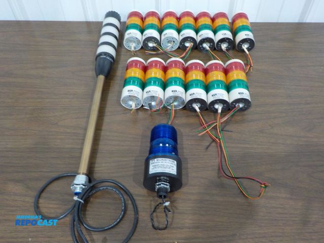 Lot 2-23632 - (150 industrial signal tower lights, (1) microstobe light, patlite, banner brands