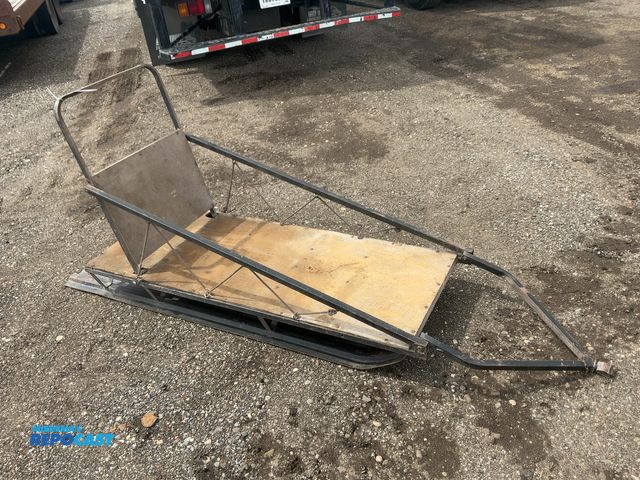 Lot 2-34940 - Metal Towable Sled with Skis for Behind Snowmobile, Pin Hitch, 24” Wide