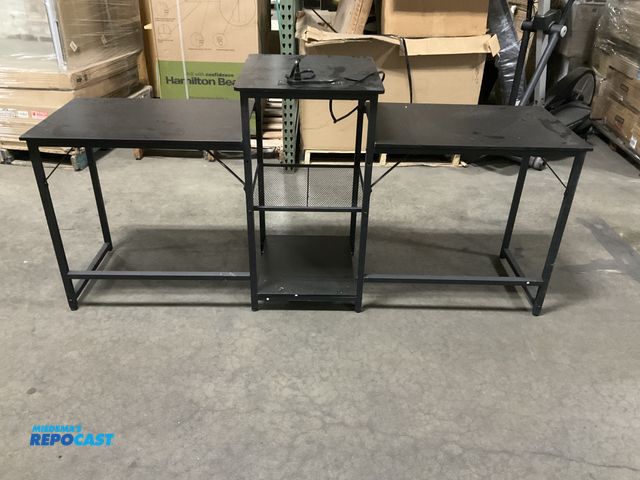 Lot 2-74052 - Double desk with outlets at the top 78”x19.5”.