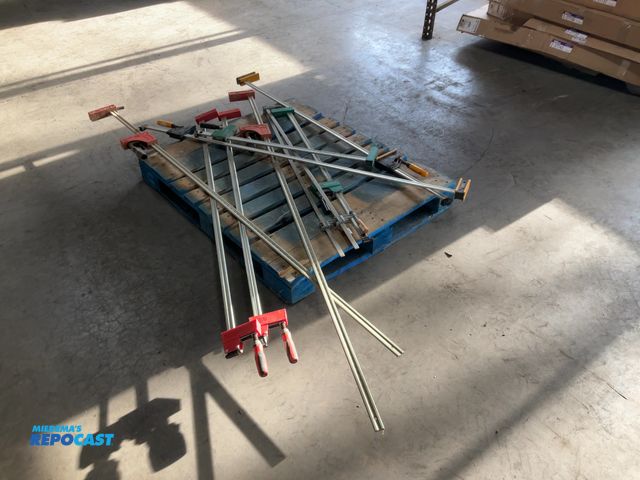 Lot 2-15542 - Skid lot of large woodworking clamps, Bessey, woodcraft, Stabil brands