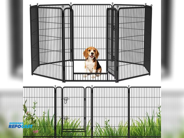 Lot 2-69696 - Black Pooch Bound / Rollick Dog Gate &amp; Playpen - Dimensions / Size: 40-inch height, 8 panels, SK...