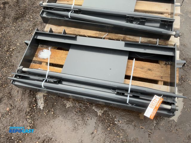 Lot 2-42389 - New JCT Bale Spear Skid Steer Attachment, Universal Quick Attach, Has Two Spears that Stick Out Appr...