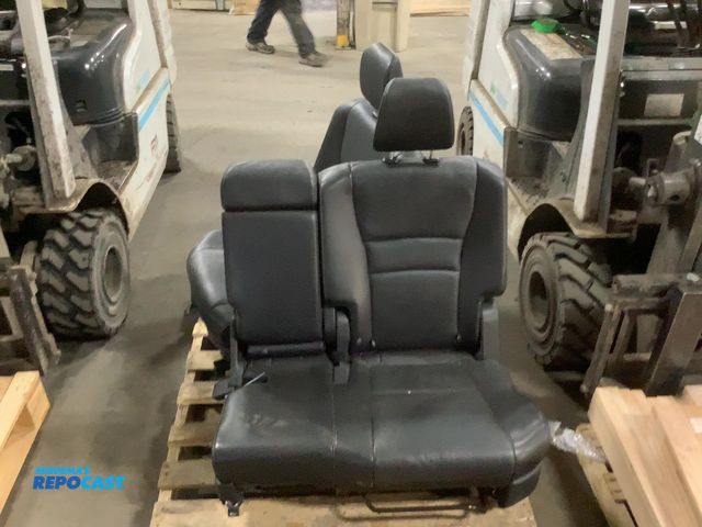 Lot 2-92687 - Lot of Black Leather 3-Person Car Seats (Application Unknown)