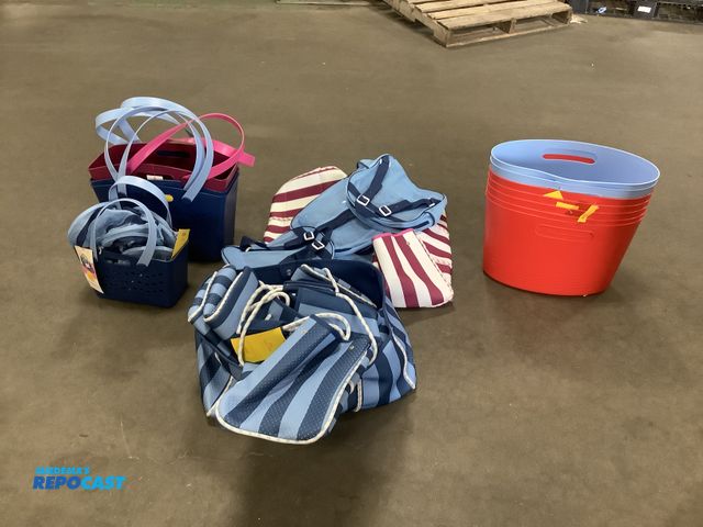 Lot 2-99945 - Box of assorted color and styles sun squad Beach bags