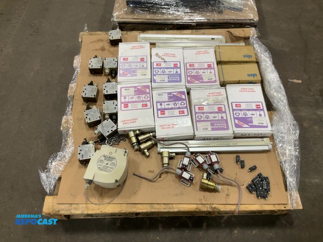 Lot 2-93955 - Skid of assorted industrial parts and accessories