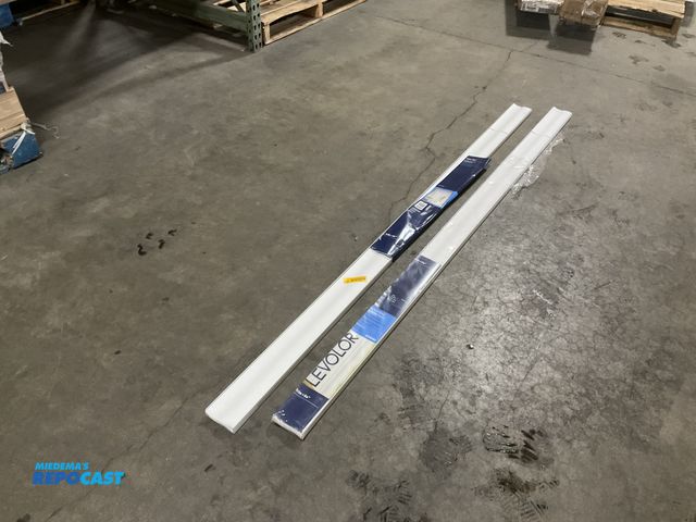 Lot 2-73453 - 2 Levolor Ivory linen 84” vertical blinds with S-curve vanes