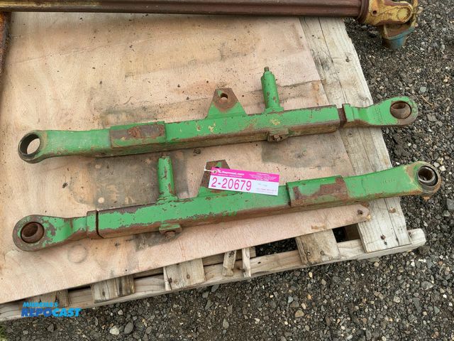 Lot 2-21188 - (2) Used John Deere 3-point Arms, 36" long, unknown what they fit, one missing a pin eyelet