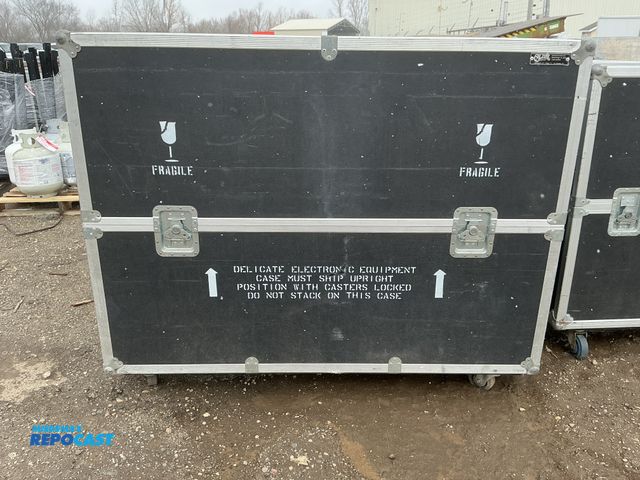 Lot 2-73140 - Approx. 55.5”w x 23”d x 45” tall Rolling latching Tv Stand