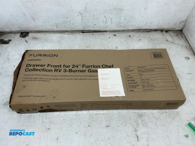 Lot 2-13337 - Furrion 2022119472 Drawer Front for 24” Furrion Chef Collection RV 3-Burner Gas Range