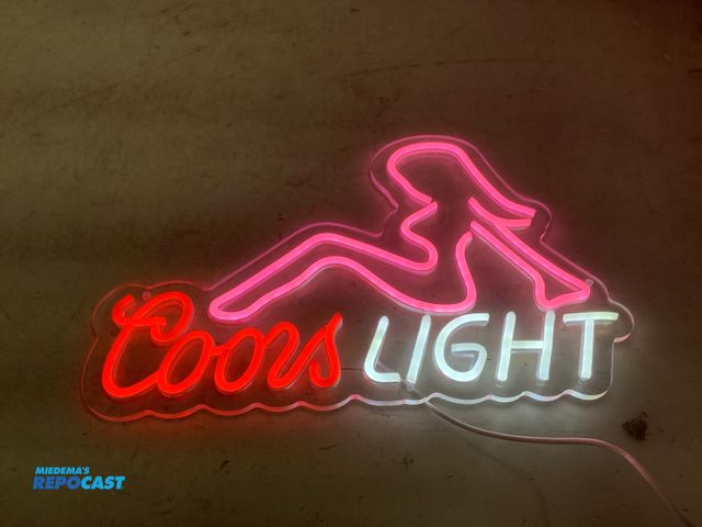 Lot 2-19683 - coors light beer neon light