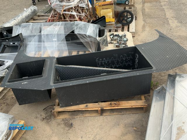 Lot 2-74048 - Heavy Duty Black Powder Coated Front Bumper Work Truck Tool Box. 3/16" Aluminum Treadplate construct...