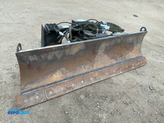 Lot 2-43743 - Caterpillar 92” 6-Way Dozer Blade Skid Steer Attachment, Model 231-5275, hydraulic angle and tilt, b...