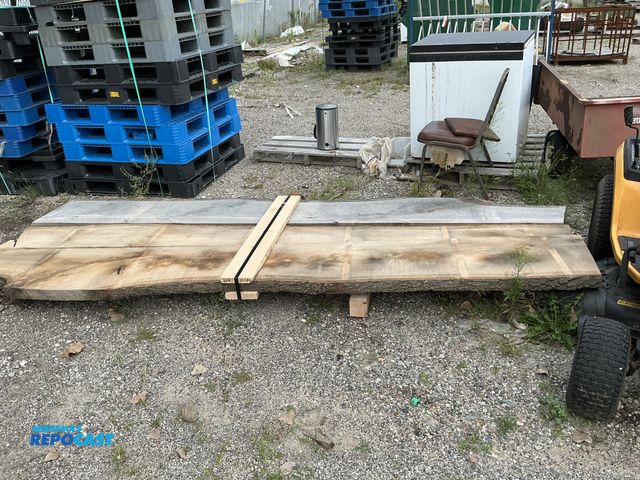 Lot 2-27274 - 2" oak slabs with live edges, 3 boards 10'6" long x 10-18" wide