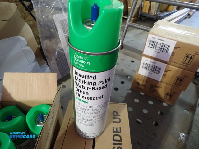 Lot 2-58215 - Lot of (18) New Fluorescent Safety Green inverted marking paint