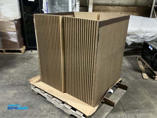 Lot 2-99390 - (2) Wooden Dusol 50006 Microwave Cabinets measuring 36” x 20.5” x 43.25”