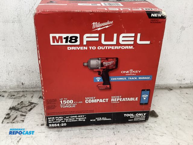 Lot 2-76921 - Milwaukee 2864-20 Cordless Battery Powered M18 fuel with one-key 3/4” high torque impact wrench with...