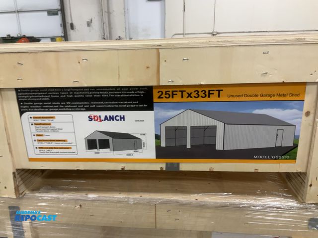 Lot 2-44925 - New SDLANCH 25’ x 33’ Double Garage Metal Shed, Model SDLC2533FT, 292” Wide x 386.6” Long x 148” Tal...