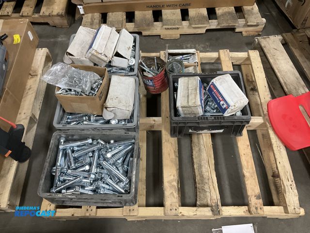 Lot 2-17019 - Skid lot of asst. industrial parts &amp; accessories includes: Power Rawl Rawl-Bolts, construction f...