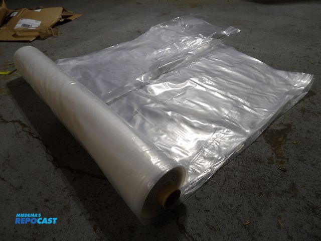 Lot 2-53112 - new polar plastics; construction film 3 mil thick, 12' wd x 100'lg., 1200 ft' coverage area #15J257