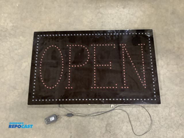 Lot 2-33862 - Open sign. Size: 22” x 36”