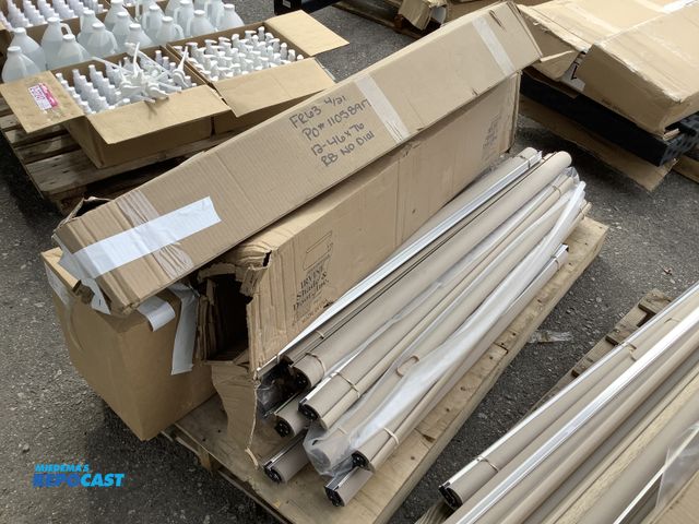 Lot 2-27244 - Skid lot of Window shades with measurements of approximately 40” x 31” with box of end caps