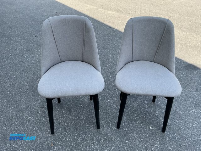 Lot 2-99113 - Gray (2) Padded Chairs measuring 20” x 18” x 33”