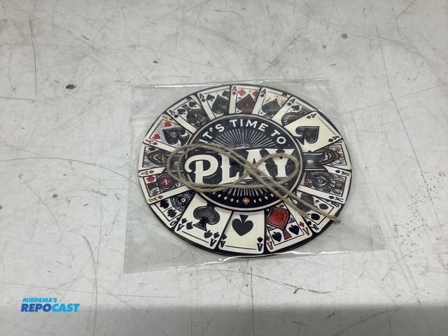 Lot 2-76351 - “It’s a time to Play” wooden circular sign