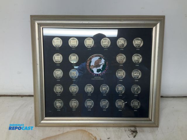 Lot 2-53650 - 2001 National Wild Turkey Federation Framed NWTF Coin Collection, 20.5” x 18”(DOBSON)