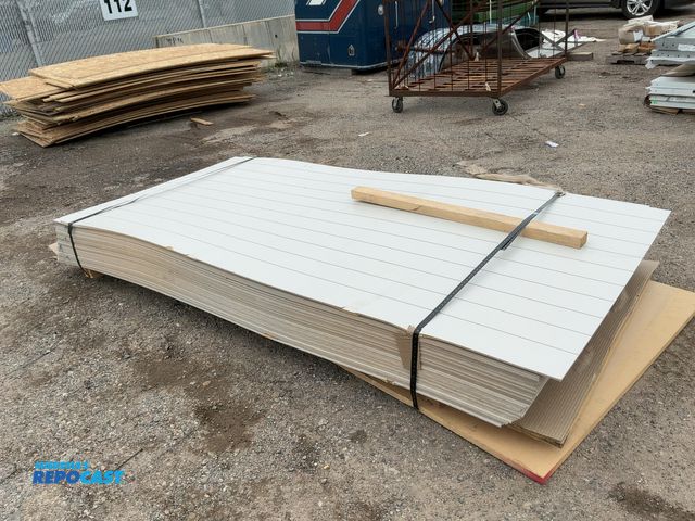 Lot 2-33998 - Skid lot of white Shiplap paneling, 97 1/2” x 49”