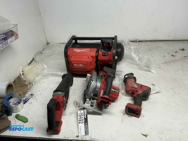 Lot 2-19492 - lot of Milwaukee M18 tool including: M18 fuel gen 2 sawzall, m18 fuel 2 gal. electric compact quiet ...