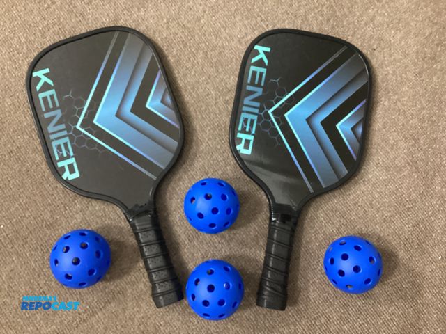 Lot 2-76596 - New Kenier Pickleball set. Includes 2 paddles and four balls in carrying case.