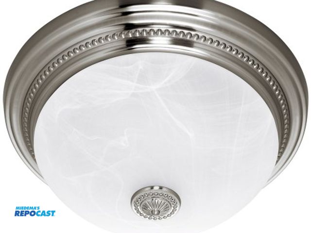 Lot 2-19365 - Hunter Ashbury Light Brushed Nickel with Swirled Marble Glass Model: 81001