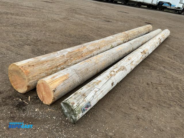 Lot 2-22058 - (3) Approx. 25’ Long Wood Telephone Poles, approx. 13-1/2”-17” base diameter range