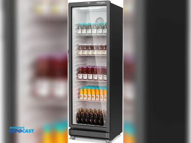 Lot 2-96593 - ROVSUN rolling glass fridge